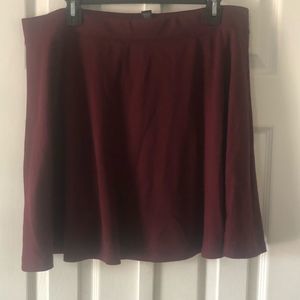 Forever 21 plus maroon swing skirt size 2X